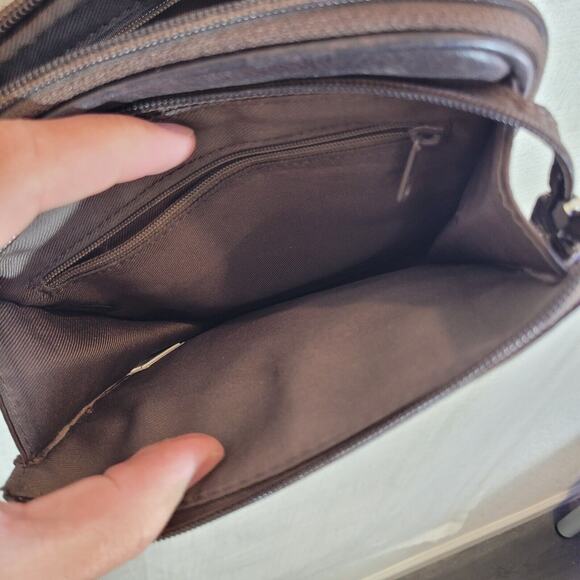 Vintage Fossil Leather Cargo Crossbody Bag Purse Organizer Mini Small 6.5x8 EUC - Picture 5 of 9